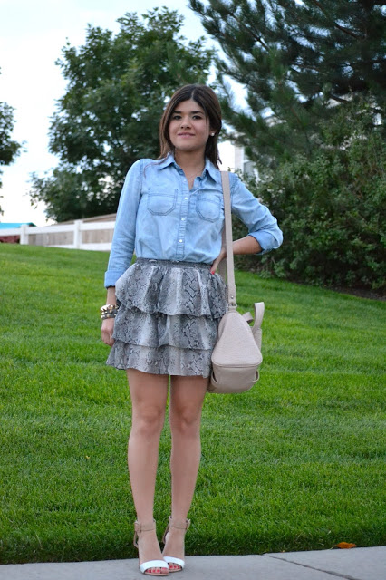 SNAKE PRINT + CHAMBRAY
