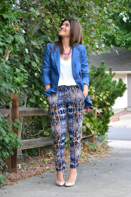 STUDDED SHOES + POPS OF PINK