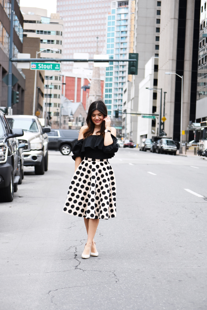 POLKA DOT MIDI SKIRT