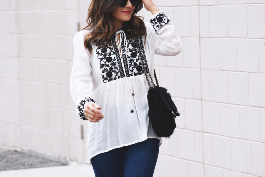 KAYCELINE WHITE LONG SLEEVE TOP