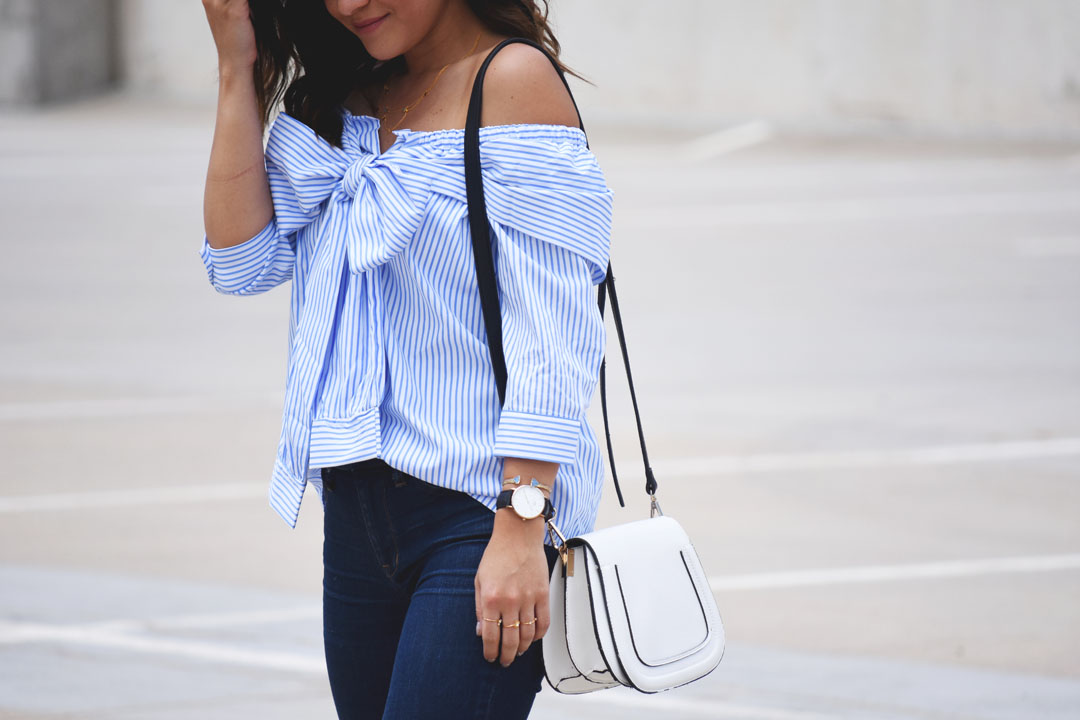 TIE FRONT OFF THE SHOULDER TOP
