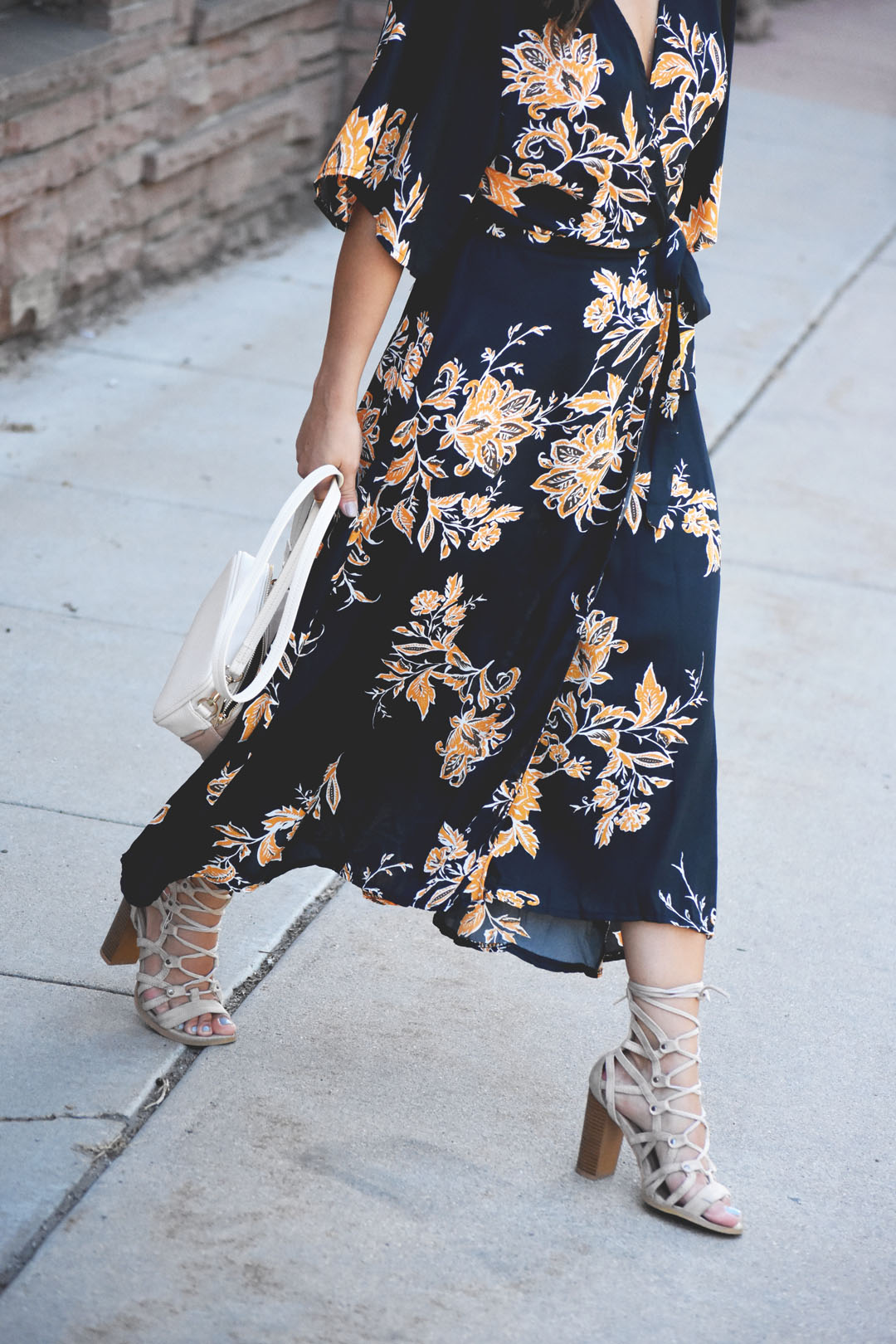 FLORAL MAXI WRAP DRESS