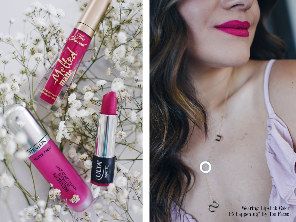 Ulta beauty lips in bloom trend. Lipsticks in pink, orange, magenta and pink rose - LIPS IN BLOOM VIA ULTA LIPSTICKS by popular Denver beauty blogger Chic Talk