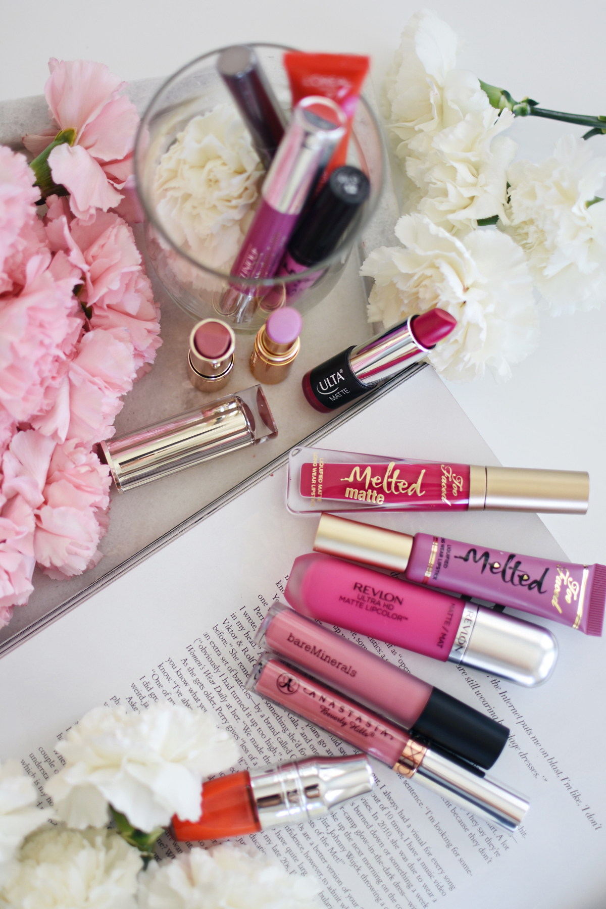 Ulta beauty lips in bloom trend. Lipsticks in pink, orange, magenta and pink rose - LIPS IN BLOOM VIA ULTA LIPSTICKS by popular Denver beauty blogger Chic Talk