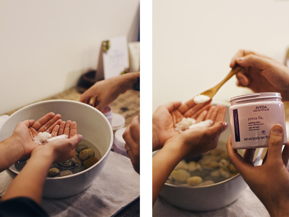 Aveda Stress fix hand massage - SUMMER HAIR MAKEOVER WITH VIDA SALON by popular Denver style blogger Chic Talk