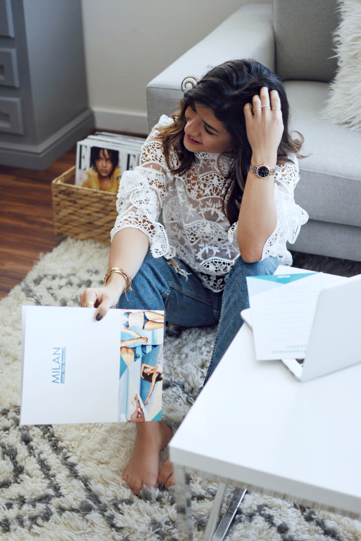 Carolina Hellal of Chic Talk wearing a Shein top, H&M jeans and Baubble bar accessories - 5 REASONS TO START MILAN LASER HAIR REMOVAL TREATMENTS by popular Denver beauty blogger Chic Talk