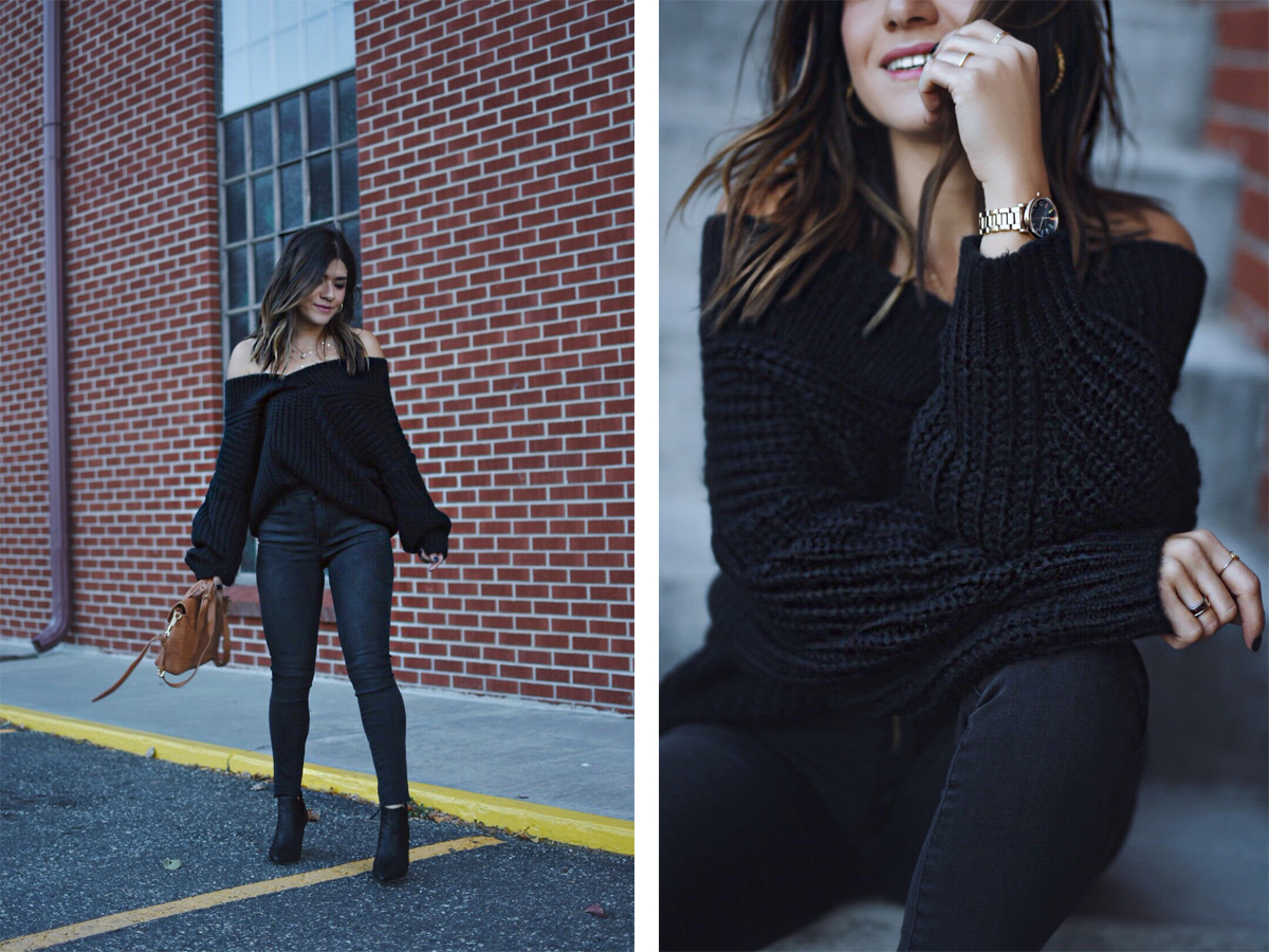 Carolina Hellal of Chic Talk wearing a shein knit sweater, topshop jeans, 3.1 phillip lim bag, johnston & Murphy boots and marc jacobs watch - NORDSTROM FALL SALE TOP PICKS by popular Denver fashion blogger Chic Talk