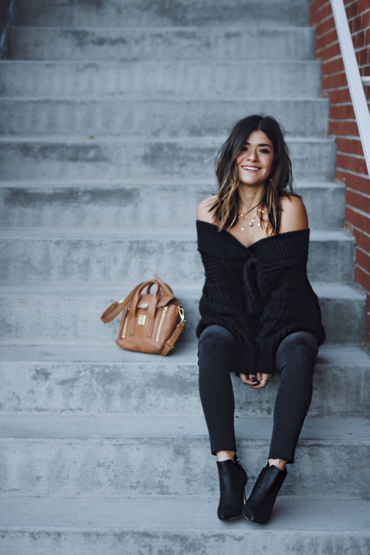 Carolina Hellal of Chic Talk wearing a shein knit sweater, topshop jeans, 3.1 phillip lim bag, johnston & Murphy boots and marc jacobs watch - NORDSTROM FALL SALE TOP PICKS by popular Denver fashion blogger Chic Talk