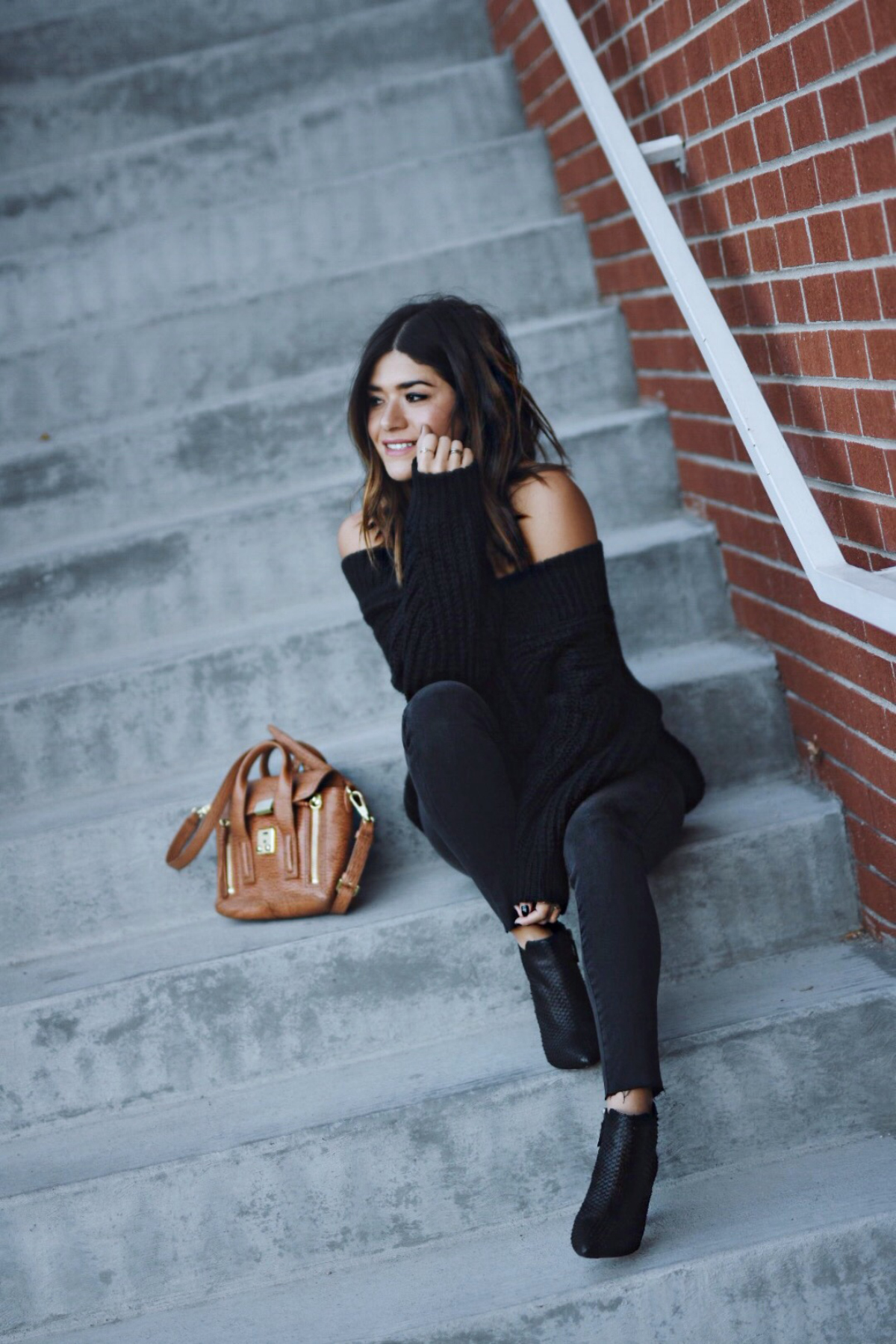 Carolina Hellal of Chic Talk wearing a shein knit sweater, topshop jeans, 3.1 phillip lim bag, johnston & Murphy boots and marc jacobs watch - NORDSTROM FALL SALE TOP PICKS by popular Denver fashion blogger Chic Talk
