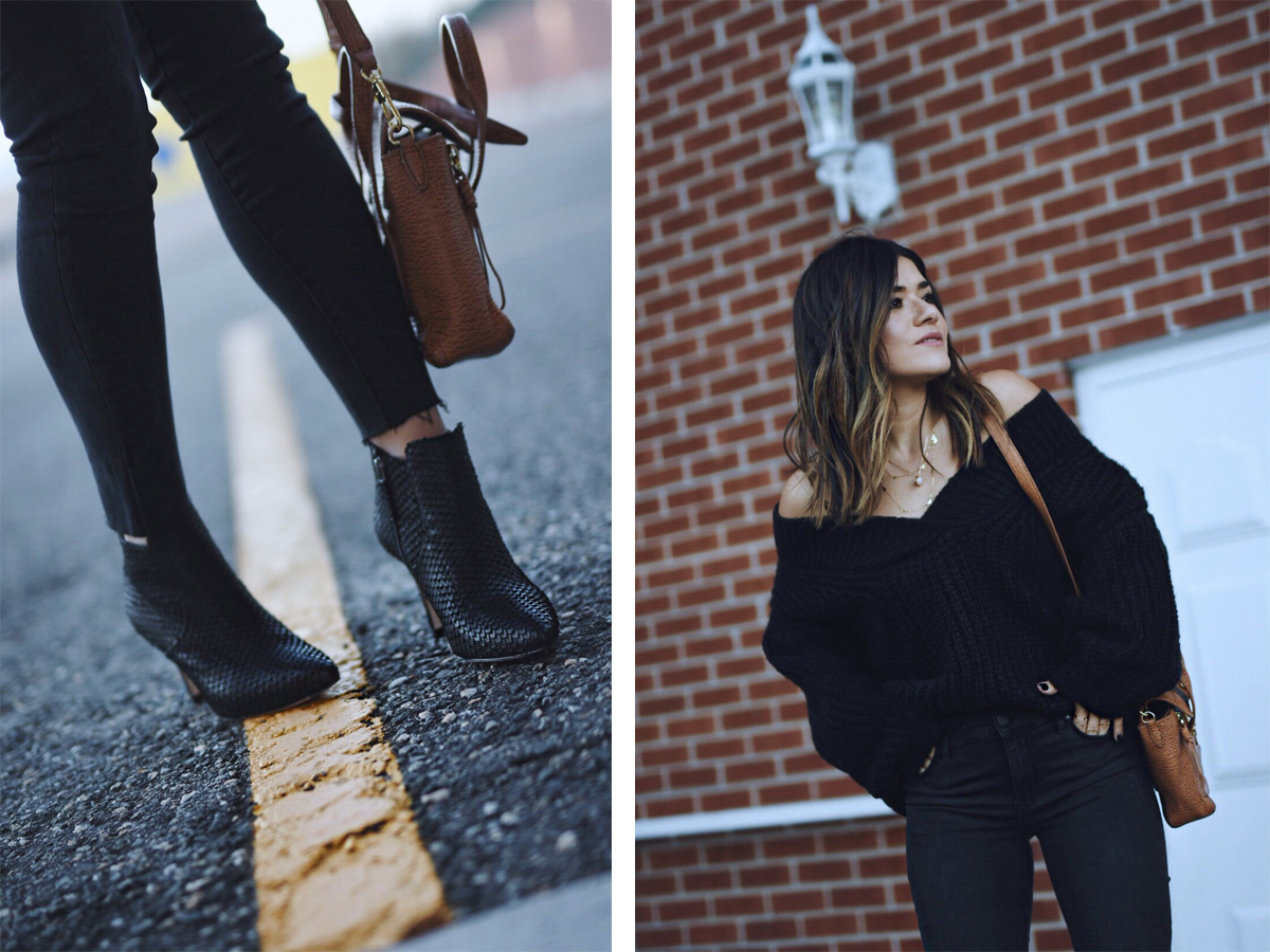 Carolina Hellal of Chic Talk wearing a shein knit sweater, topshop jeans, 3.1 phillip lim bag, johnston & Murphy boots and marc jacobs watch - NORDSTROM FALL SALE TOP PICKS by popular Denver fashion blogger Chic Talk
