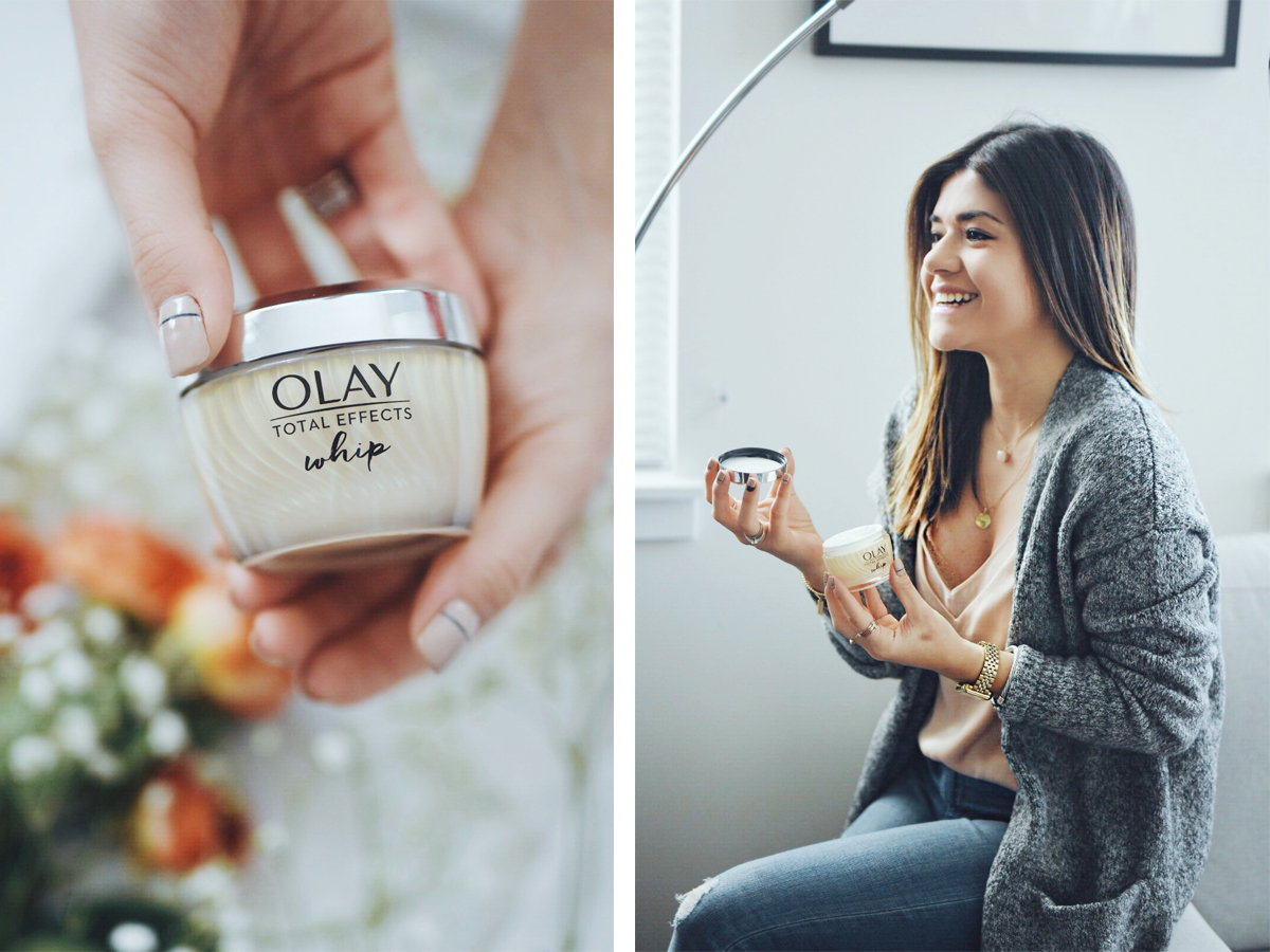 Carolina Hellal of Chic Talk trying the new OLAY Whip 