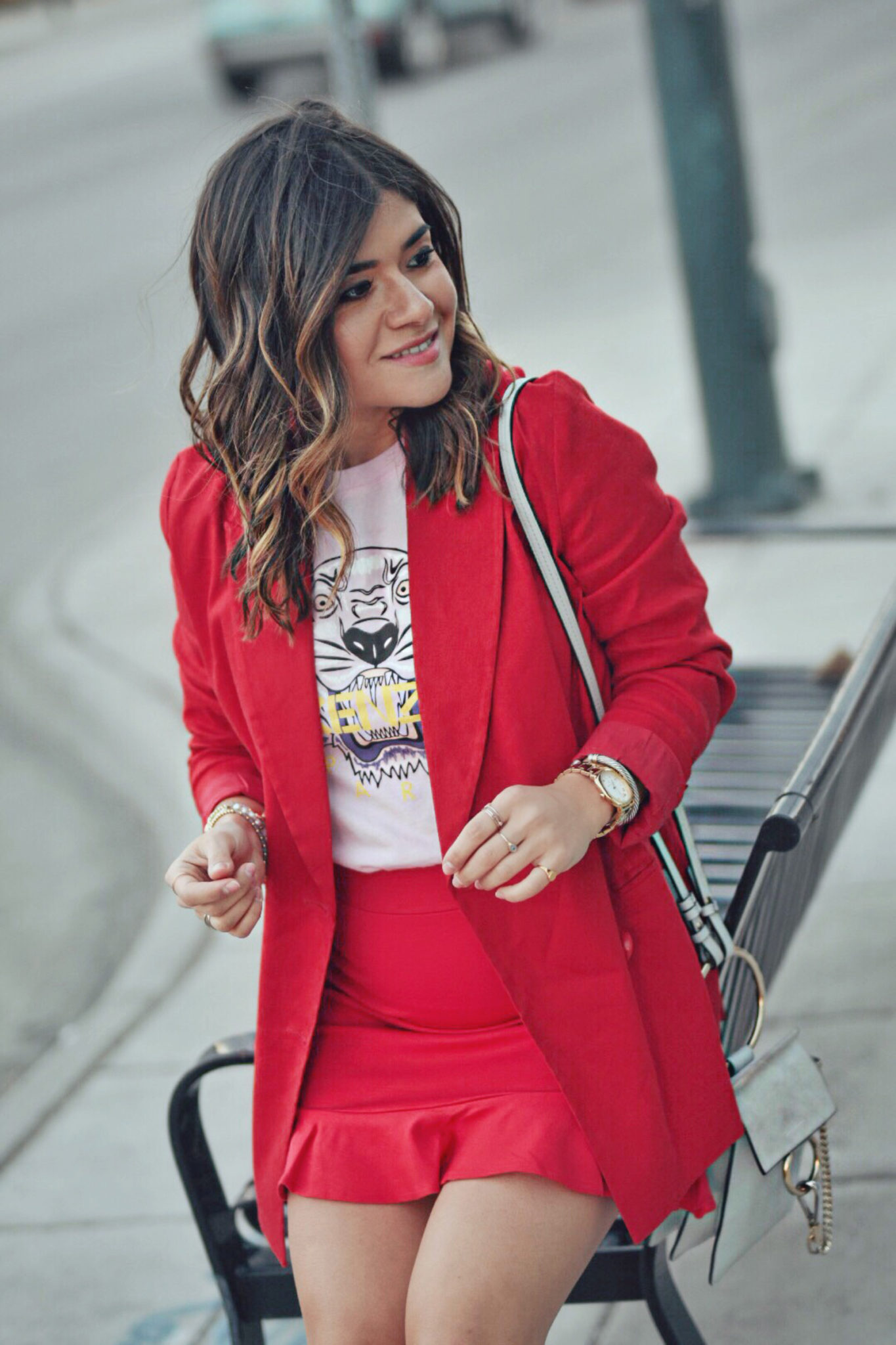 Carolina Hellal of Chic Talk styling red and pink together for spring - HOW TO STYLE RED AND PINK TOGETHER by popular Denver fashion blogger Chic Talk.