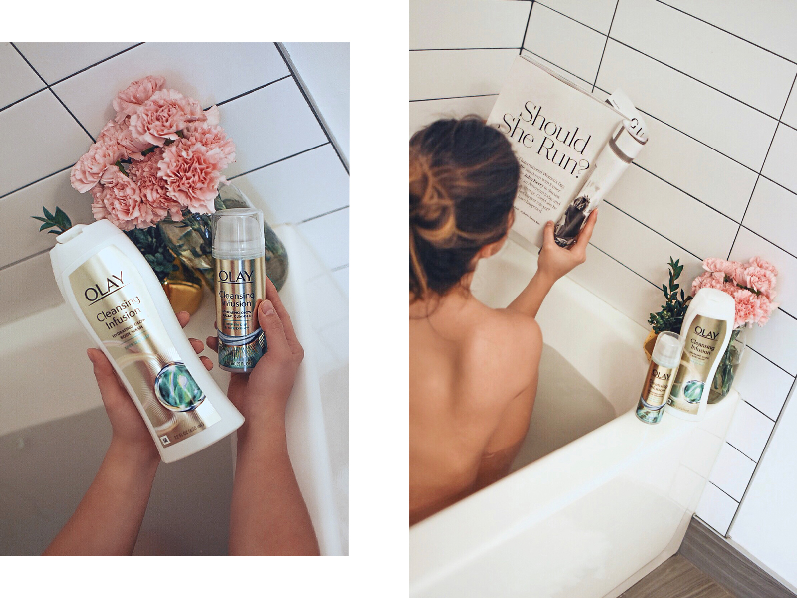 Carolina Hellal of Chic Talk trying out the new Olay Cleansing Infusions - GLOWY SKIN WITH OLAY CLEANSING INFUSIONS by popular Denver beauty blogger Chic Talk.